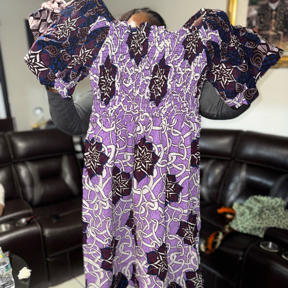 Purple Floral Patterned Dress